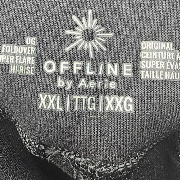 NWOT AERIE OFFLINE FLARE PANTS. XXL BLACK - Picture 3 of 4